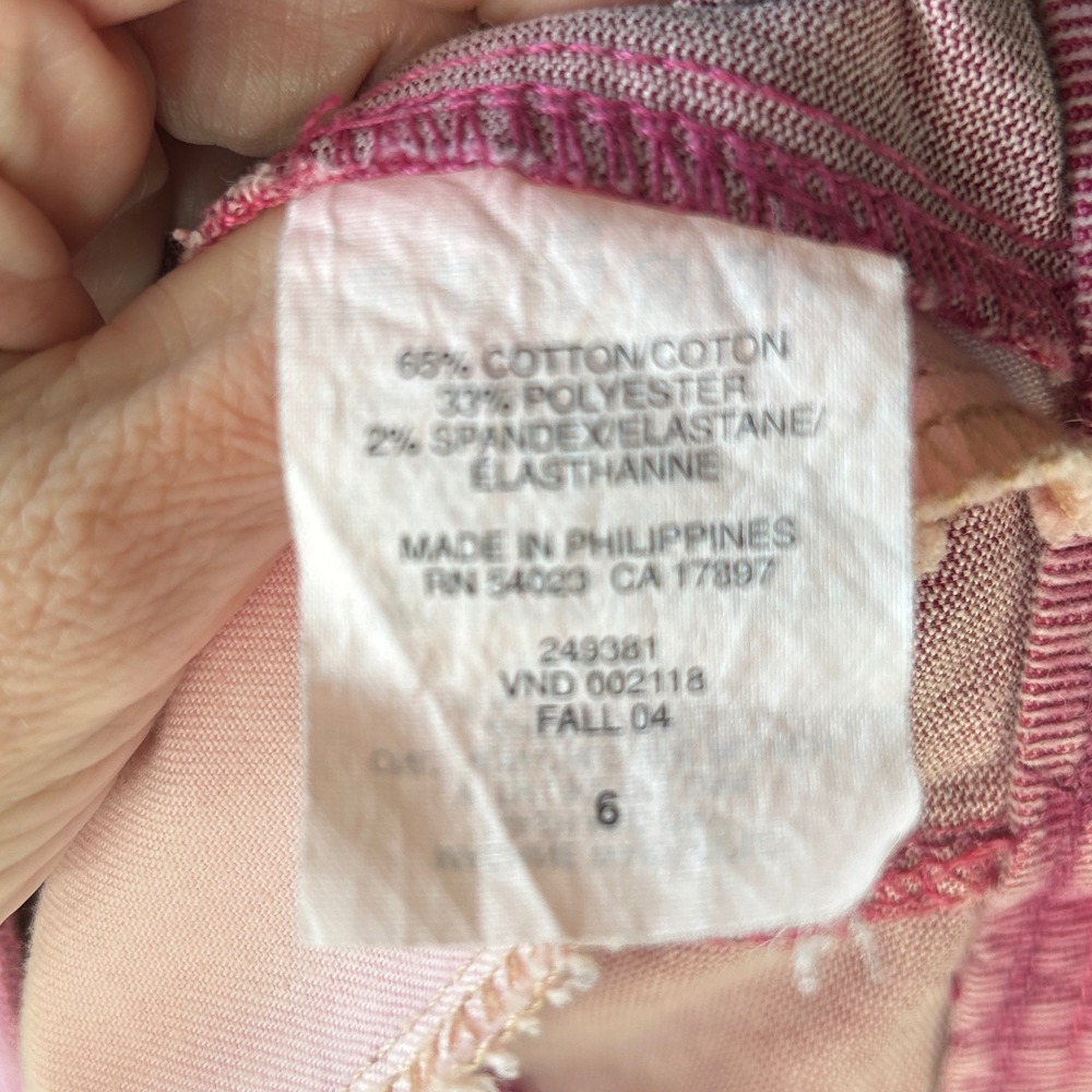 VTG GAP Corduroy Mini Skirt Button Front Pink Adjustable Women's Size 6 Y2K - Picture 6 of 6
